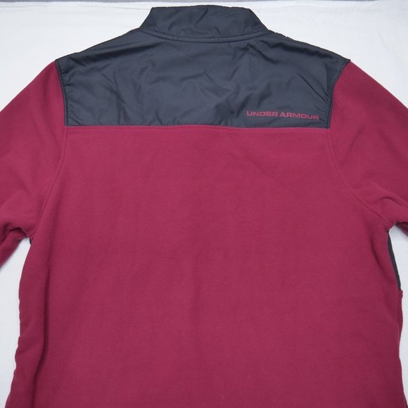 Under Armour Coldgear Infrared Fleece I/2 Zip Pullover Jacket Mens Size S Maroon - Picture 8 of 13